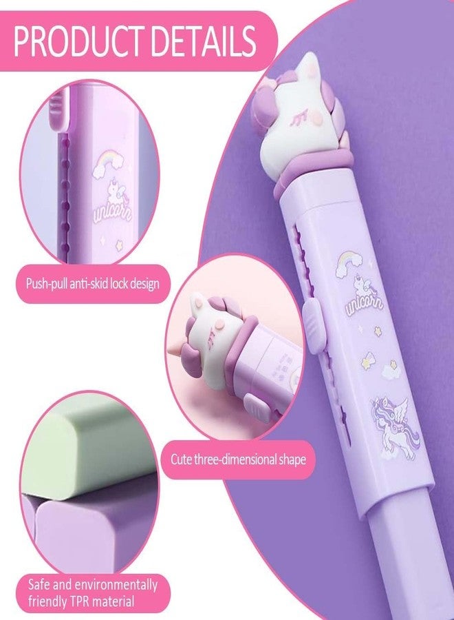 URM ممحاة على شكل قاطع للأطفال (قاطعان + 4 ممحاة) | مجموعة ممحاة برسومات كرتونية مع علبة منزلقة | تصميم كرتوني لطيف | ممحاة أقلام رصاص غير سامة للأدوات المدرسية وهدايا تذكارية - Image 2